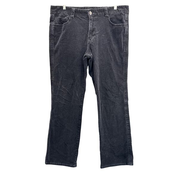 Calvin Klein Jeans Y2K 90s Black Corduroy Bootcut Pants Women 16 - Picture 1 of 7